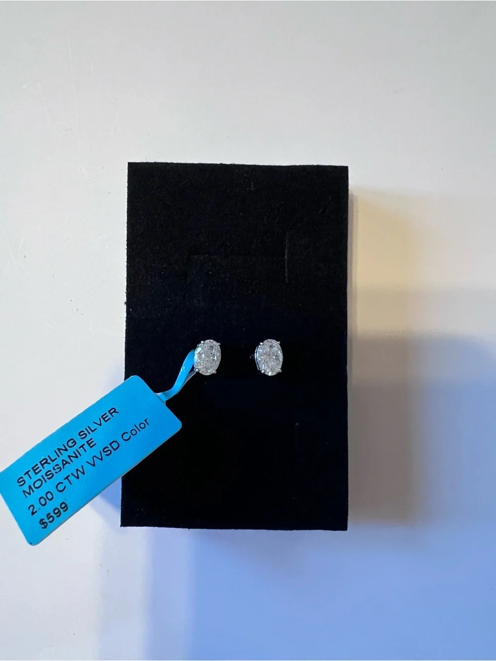 Classic .925 Sterling Silver Oval Moissanite 2.00 CTW Stud Earrings